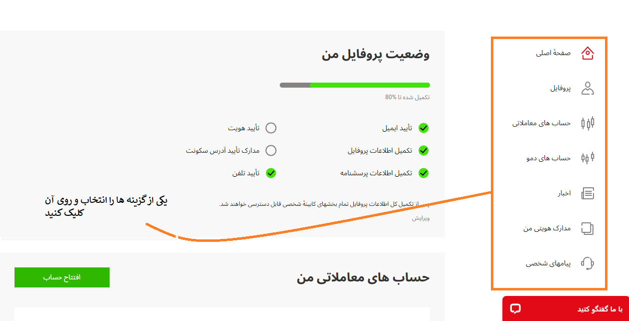 ورود به کابینه شخصی فیبوگروپ