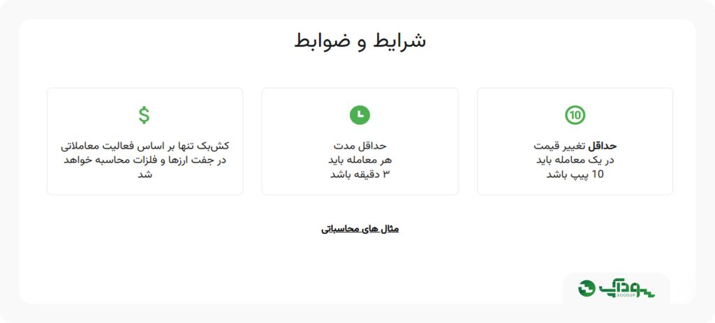 شرایط و ضوابط دریافت کش‌ بک از آمارکتس