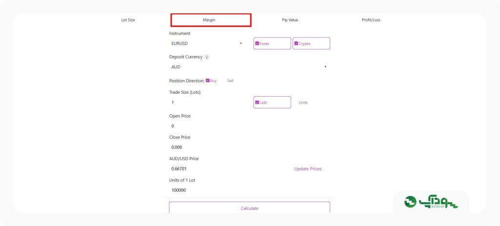 ماشین حساب فارکس سودآپ
