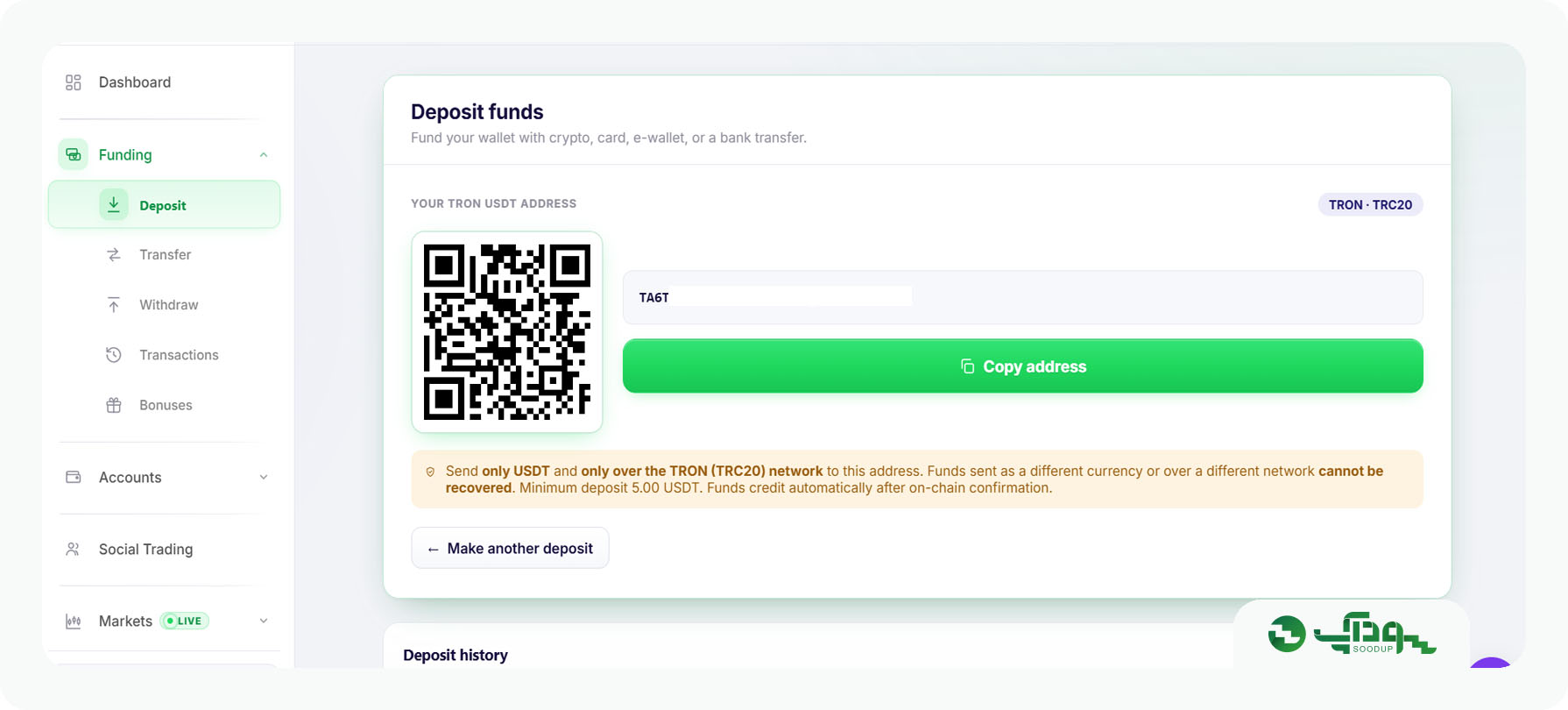 ادرس تتر بروکر اوتت مارکتس