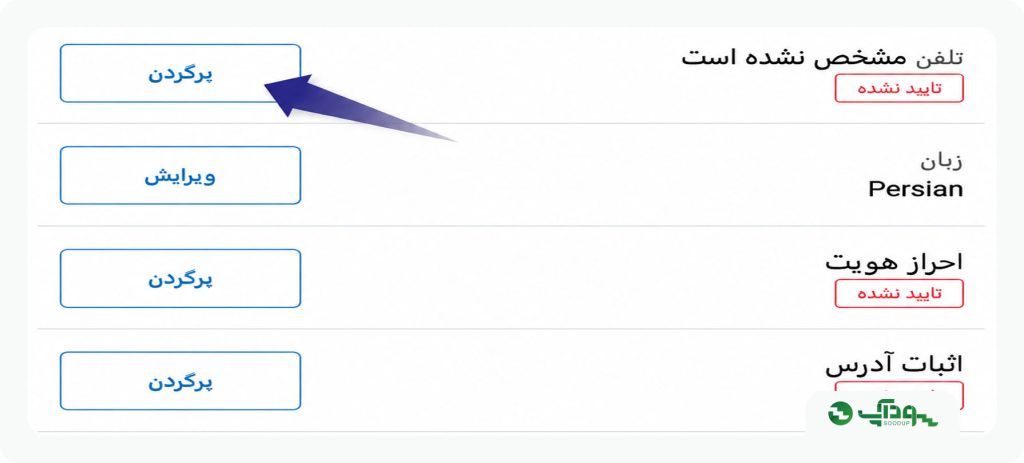 قسمت تلفن لایت فایننس